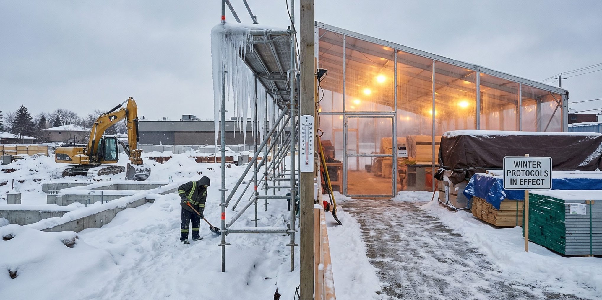 byggproblem på vintern